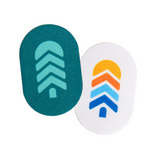 Town Hall x NOSO Gear Repair Patches in snowy gray and bright pine colors, featuring the Town Hall logo - waterproof patches ready to extend the life of your outdoor gear.