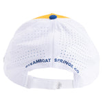 Back of running trucker hat showing Steamboat Springs, CO
