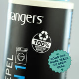 Grangers bottle with recycling and durability details on a blurred background