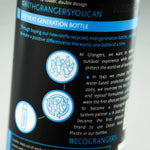 Back label of a Grangers bottle with text and icons about sustainability.
