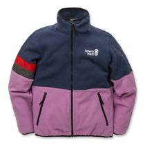 Midtown Fleece Jacket in Mulberry with Black Iris accents and Town Hall logo, featuring non-grabbing zippers and cozy fabric that's perfect for layering in any season.