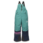 Front view of Town Hall's Mountain Town Winter Bib in Canton/Black Iris, featuring waterproof two-way zipper and hand pockets with durable YKK zippers for small treasures.