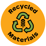 Town Hall sustainability logo featuring recycling symbol, highlighting our commitment to using recycled materials in our insulated jackets and outdoor gear.