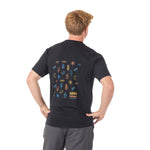 Back view of our black Adult Summertime Tee worn by a tall model, featuring playful vacation-inspired graphics with popsicles and sunshine that capture perfect summer adventure vibes.
