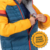 inside stash pocket on the puffy jacket