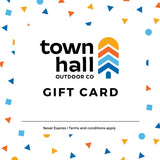 Colorful Town Hall Gift Card featuring our playful outdoor-inspired logo design, perfect for giving the gift of adventure to your favorite outdoor enthusiast.
