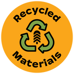 Town Hall sustainability logo featuring recycling symbol, highlighting our commitment to using recycled materials in our insulated jackets and outdoor gear.